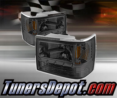 TD® 1pc Crystal Headlights (Smoke) - 93-98 Jeep Grand Cherokee