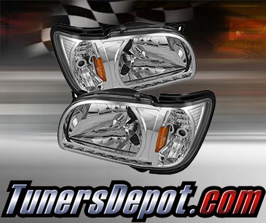 TD® 1pc DRL LED Crystal Headlights with Black Trim Corner Lights (Chrome) - 01-04 Toyota Tacoma