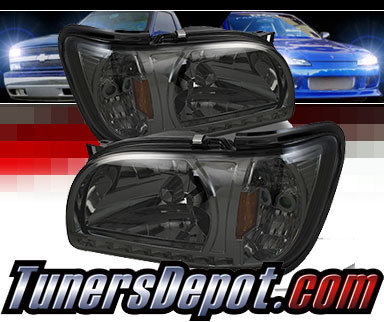 TD® 1pc DRL LED Crystal Headlights with Black Trim Corner Lights (Smoke) - 01-04 Toyota Tacoma