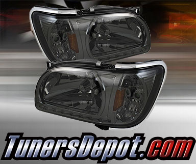 TD® 1pc DRL LED Crystal Headlights with Chrome Trim Corner Lights (Smoke) - 01-04 Toyota Tacoma