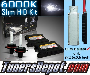 TD® 6000K HID Slim Ballast Kit (Low Beam) - 03-06 Lincoln Town Car w/ Replaceable Halogen Bulbs (H7)