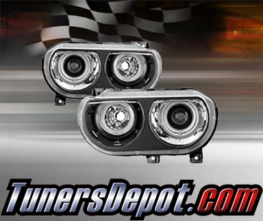 TD® CCFL Halo Projector Headlights (Black) - 08-14 Dodge Challenger (w/ HID Only)