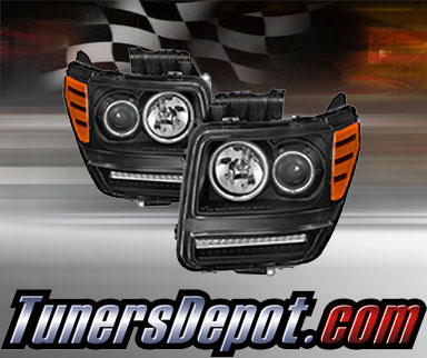 TD® CCFL Halo Projector Headlights with LED Signal Lights (Black) - 07-11 Dodge Nitro