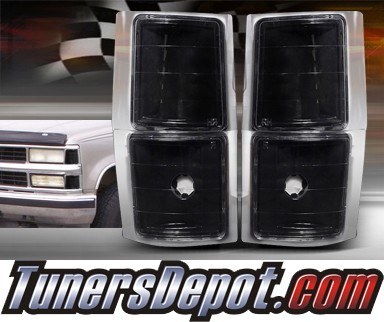 TD® Clear Corner Lights 4pcs (JDM Black) - 94-98 Chevy Pickup C/K Full Size
