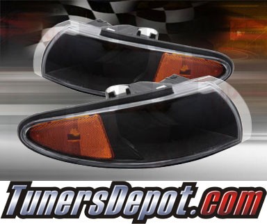 TD® Clear Corner Lights (JDM Black w/ Amber Reflector) - 97-03 Pontiac Grand Prix