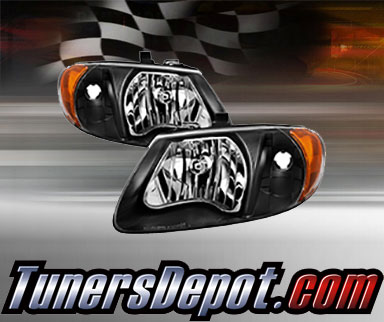 TD® Crystal Headlights (Black) - 01-03 Chrysler Grand Voyager