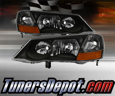 TD® Crystal Headlights (Black) - 02-03 Acura TL 3.2 (with HID Only)