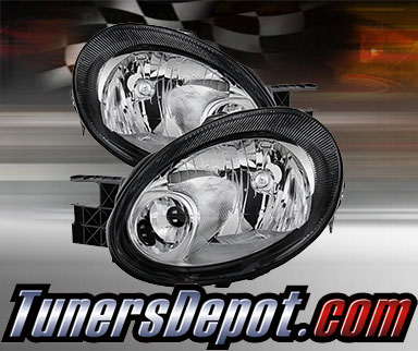 TD® Crystal Headlights (Black) - 03-05 Dodge Neon