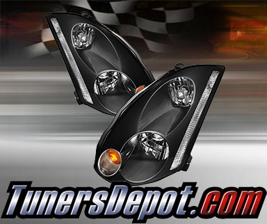TD® Crystal Headlights (Black) - 03-05 Infiniti G35 2dr (w/ HID Only)