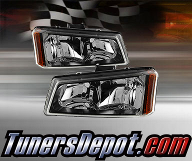TD® Crystal Headlights (Black) - 03-06 Chevy Silverado 2500HD