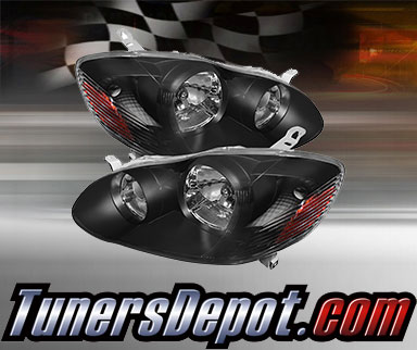TD® Crystal Headlights (Black) - 03-06 Toyota Corolla