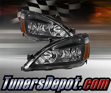 TD® Crystal Headlights (Black) - 03-07 Honda Accord