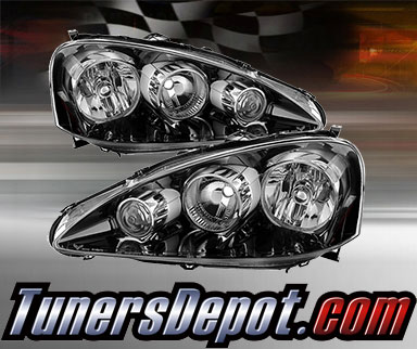 TD® Crystal Headlights (Black) - 05-06 Acura RSX RS-X