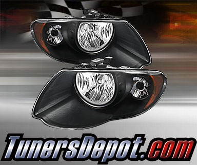 TD® Crystal Headlights (Black) - 05-07 Chrysler Town & Country (w/ Long Wheel Base Model)