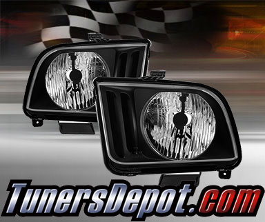 TD® Crystal Headlights (Black) - 05-09 Ford Mustang (Exc. Shelby/GT500/GT500KR)