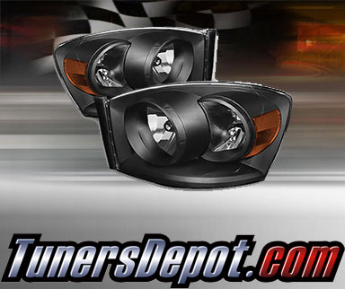 TD® Crystal Headlights (Black) - 06-08 Dodge Ram Pickup 1500