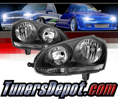 TD® Crystal Headlights (Black) - 06-09 VW Volkswagen Jetta 4dr Sedan