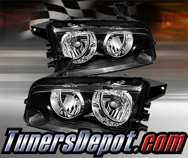 TD® Crystal Headlights (Black) - 06-10 Dodge Charger
