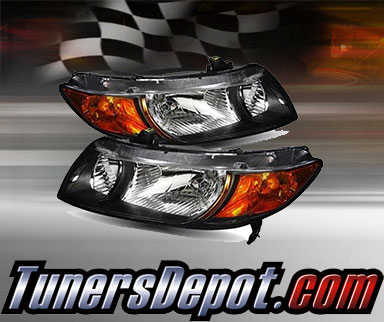 TD® Crystal Headlights (Black) - 06-11 Honda Civic 2dr
