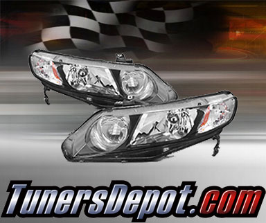 TD® Crystal Headlights (Black) - 06-11 Honda Civic 4dr
