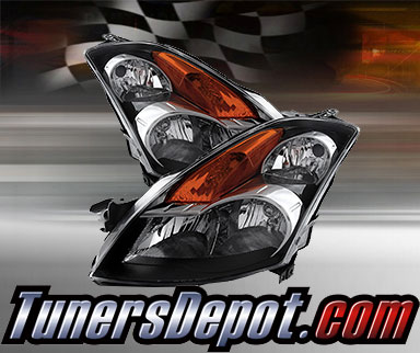TD® Crystal Headlights (Black) - 07-09 Nissan Altima 4dr