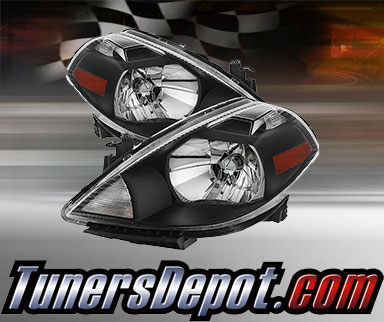 TD® Crystal Headlights (Black) - 07-12 Nissan Versa