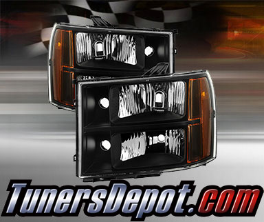 TD® Crystal Headlights (Black) - 07-13 GMC Sierra