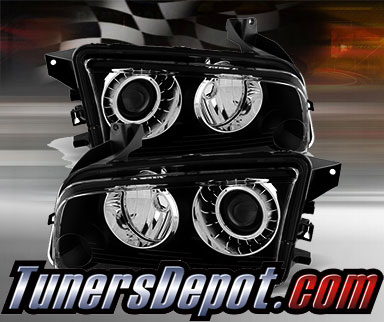 TD® Crystal Headlights (Black) - 08-10 Dodge Charger (with HID Only)