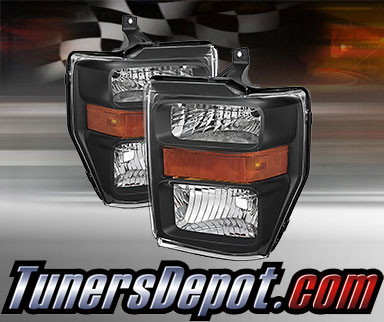 TD® Crystal Headlights (Black) - 08-10 Ford F-450 F450 Super Duty
