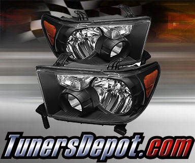 TD® Crystal Headlights (Black) - 08-13 Toyota Sequoia (w/o Washer)