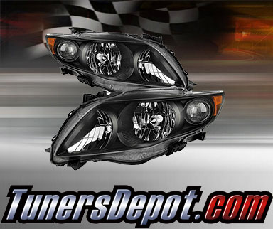 TD® Crystal Headlights (Black) - 09-10 Toyota Corolla