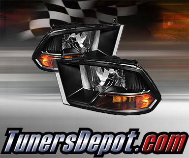 TD® Crystal Headlights (Black) - 09-12 Dodge Ram Pickup 1500 (w/o Quad Headlights)