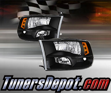 TD® Crystal Headlights (Black) - 10-17 Dodge Ram Pickup 2500/3500 (w/o Factory Projector Style)