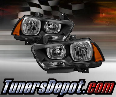 TD® Crystal Headlights (Black) - 11-14 Dodge Charger