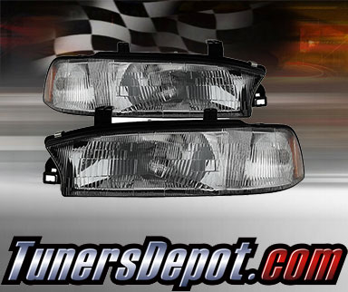 TD® Crystal Headlights (Black) - 95-96 Subaru Legacy