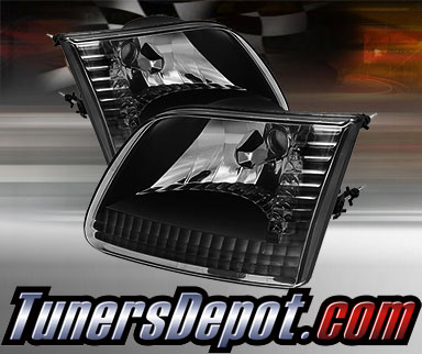TD® Crystal Headlights (Black) - 98-03 Ford F-150 F150