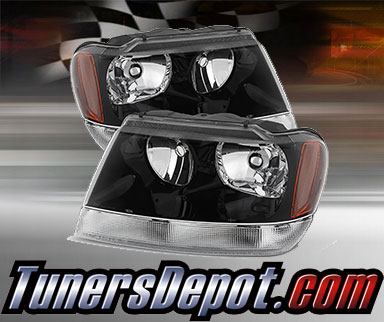TD® Crystal Headlights (Black) - 99-04 Jeep Grand Cherokee