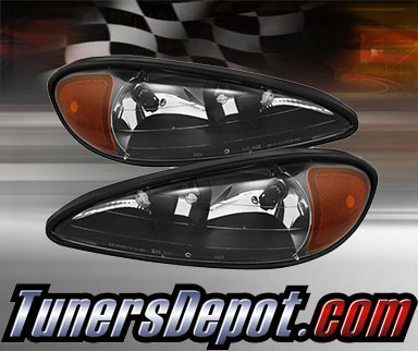 TD® Crystal Headlights (Black) - 99-05 Pontiac Grand Am