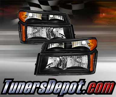 TD® Crystal Headlights + Bumper Lights Set (Black) - 2006 Isuzu i-350 i350