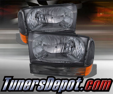 TD® Crystal Headlights + Bumper Lights Set (Smoke) - 99-04 Ford F-250 F250 Super Duty