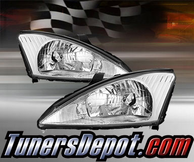 TD® Crystal Headlights (Chrome) - 00-04 Ford Focus