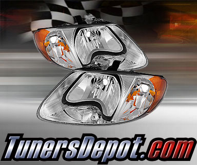 TD® Crystal Headlights (Chrome) - 01-07 Chrysler Town & Country (w/o Long Wheel Base Model)