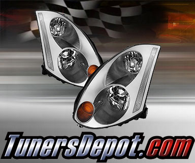 TD® Crystal Headlights (Chrome) - 03-05 Infiniti G35 2dr (w/ HID Only)