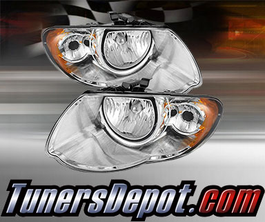 TD® Crystal Headlights (Chrome) - 05-07 Chrysler Town & Country (w/ Long Wheel Base Model)