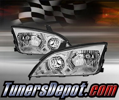 TD® Crystal Headlights (Chrome) - 05-07 Ford Focus