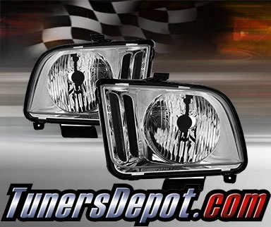 TD® Crystal Headlights (Chrome) - 05-09 Ford Mustang (Exc. Shelby/GT500/GT500KR)