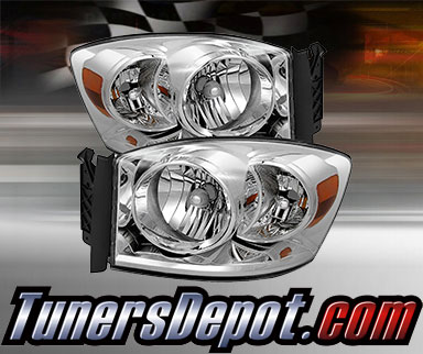 TD® Crystal Headlights (Chrome) - 06-09 Dodge Ram Pickup 2500/3500