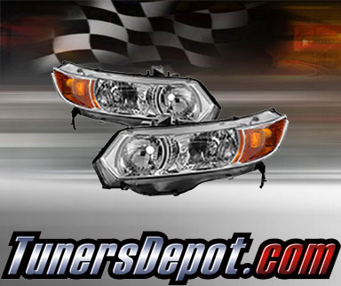 TD® Crystal Headlights (Chrome) - 06-11 Honda Civic 2dr