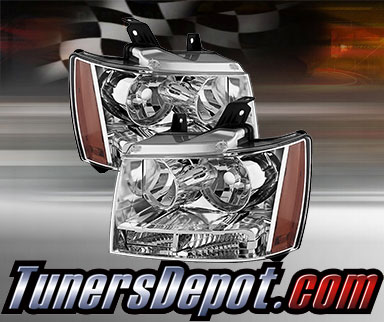 TD® Crystal Headlights (Chrome) - 07-14 Chevy Suburban 1500/2500