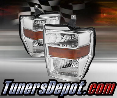 TD® Crystal Headlights (Chrome) - 08-10 Ford F-450 F450 Super Duty